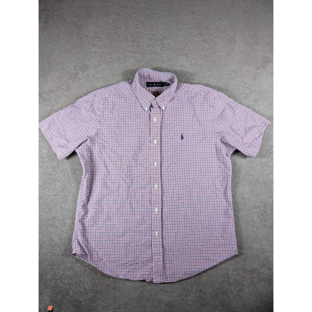 Polo Ralph Lauren L Men's Classic-Fit Short Sleeve Red White and Blue